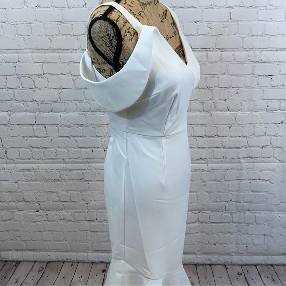🆕Chelsea28 White Asymmetrical Cocktail Dress SZ 0 - Picture 5 of 8